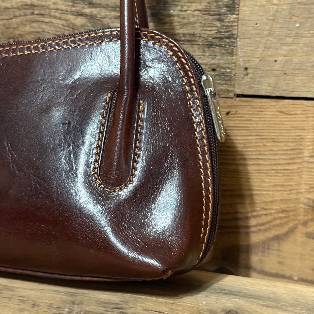 Dark Brown Leather Shoulder Bag - Picture 8 of 12
